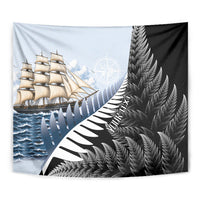 Personalised New Zealand Pakeha Tapestry Kiwi Silver Fern and Sailing Ship Compass LT14 - Polynesian Pride