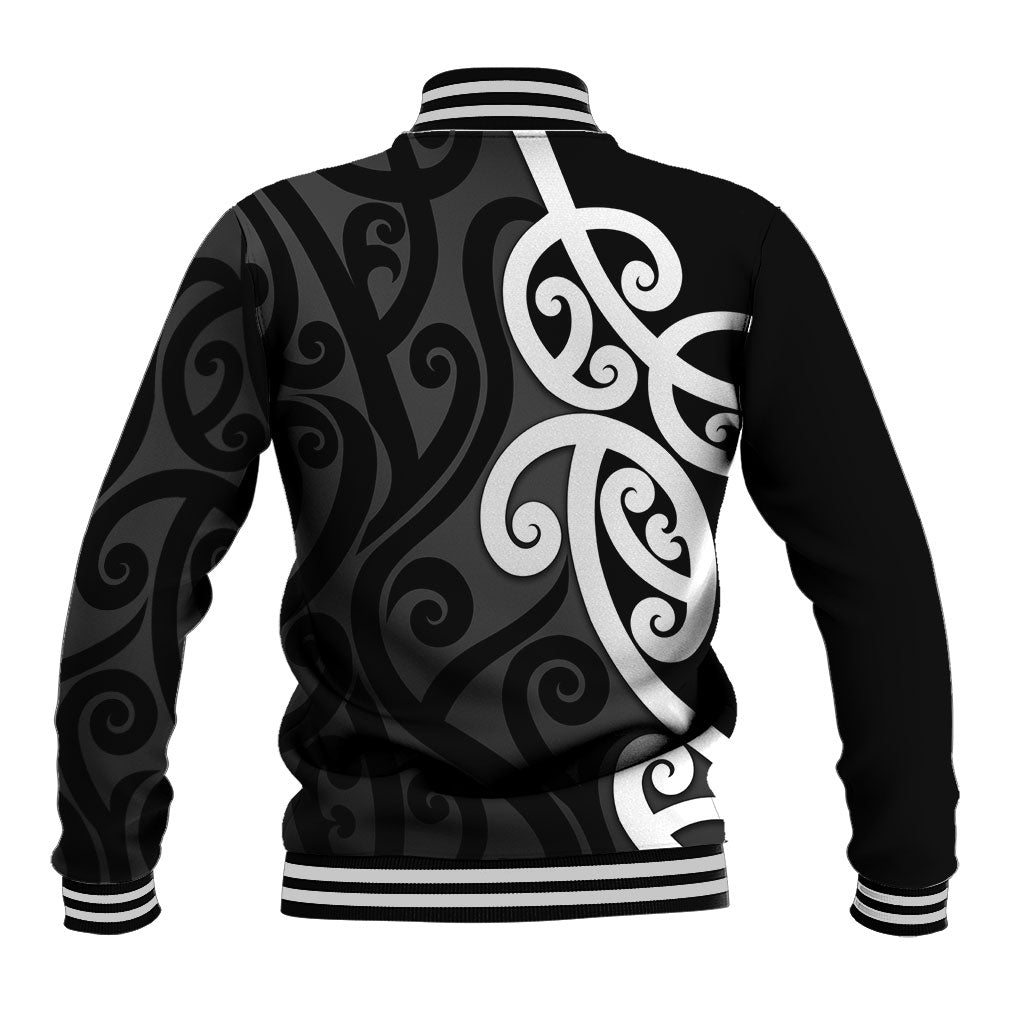 Lil Pakeha Lil Maori New Zealand Baseball Jacket Kiwi Proud Mangopare Pattern LT14 - Polynesian Pride