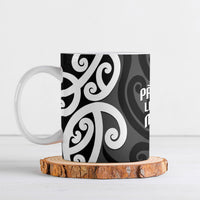 Lil Pakeha Lil Maori New Zealand Ceramic Mug Kiwi Proud Mangopare Pattern LT14 Black - Polynesian Pride