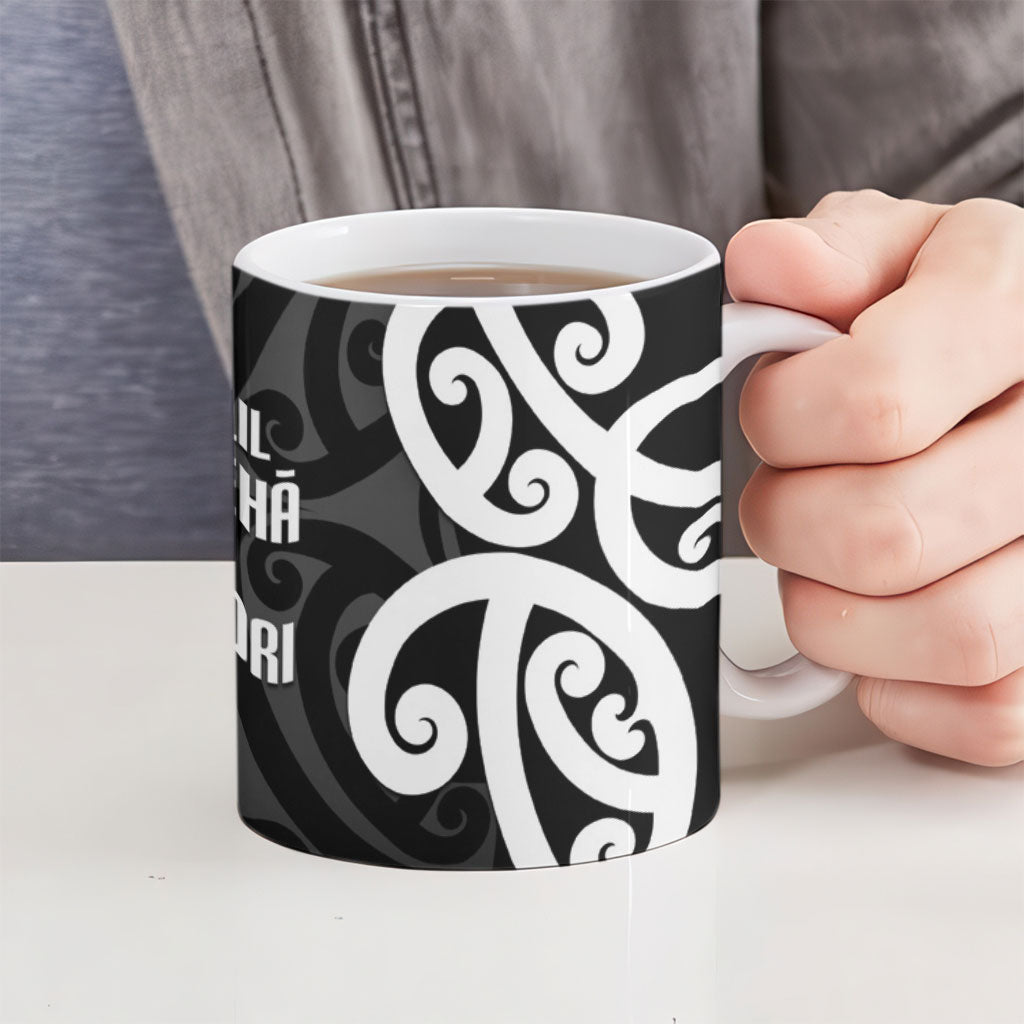 Lil Pakeha Lil Maori New Zealand Ceramic Mug Kiwi Proud Mangopare Pattern LT14 - Polynesian Pride