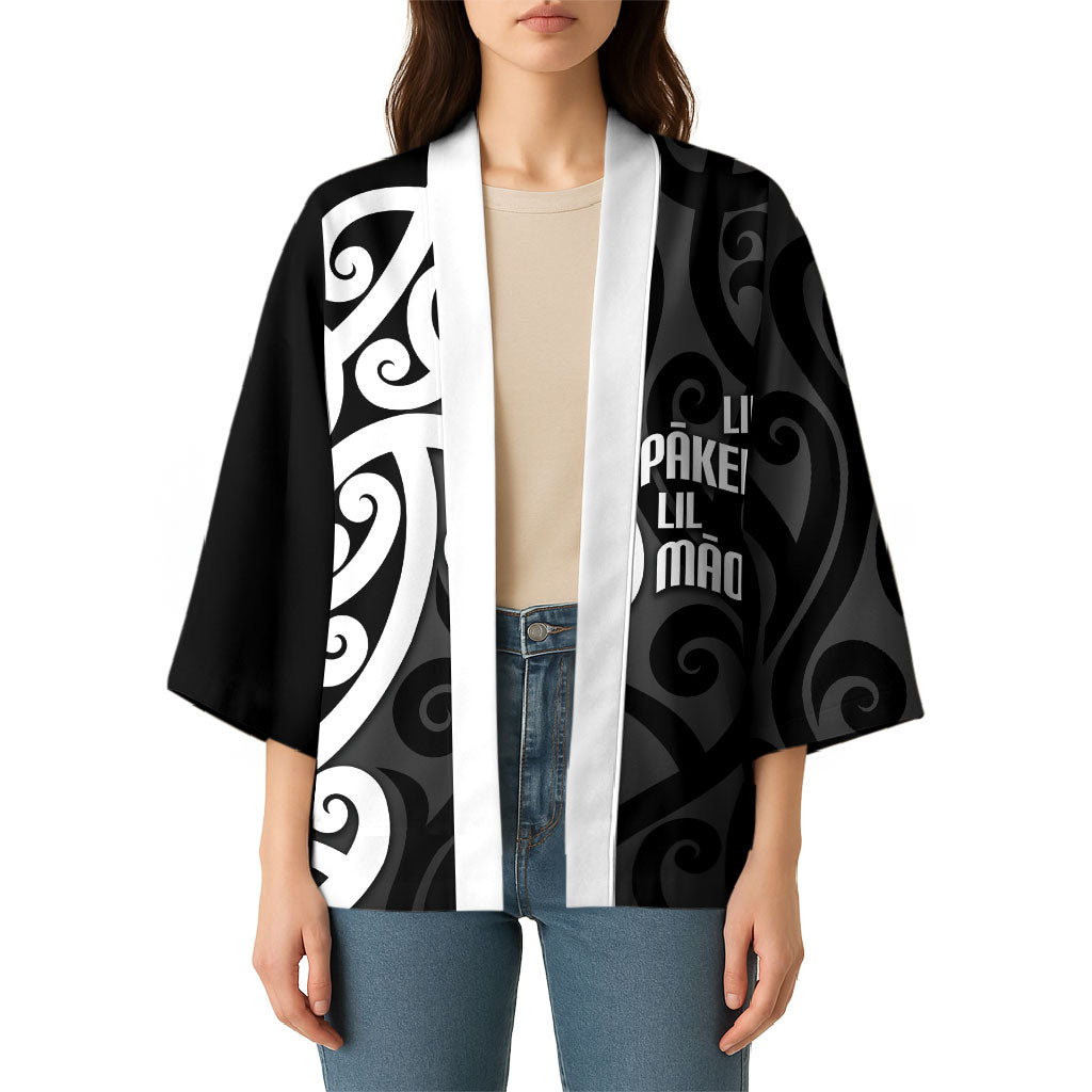 Lil Pakeha Lil Maori New Zealand Kimono Kiwi Proud Mangopare Pattern LT14 - Polynesian Pride