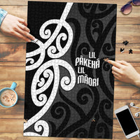 Lil Pakeha Lil Maori New Zealand Puzzle Kiwi Proud Mangopare Pattern LT14 Black - Polynesian Pride