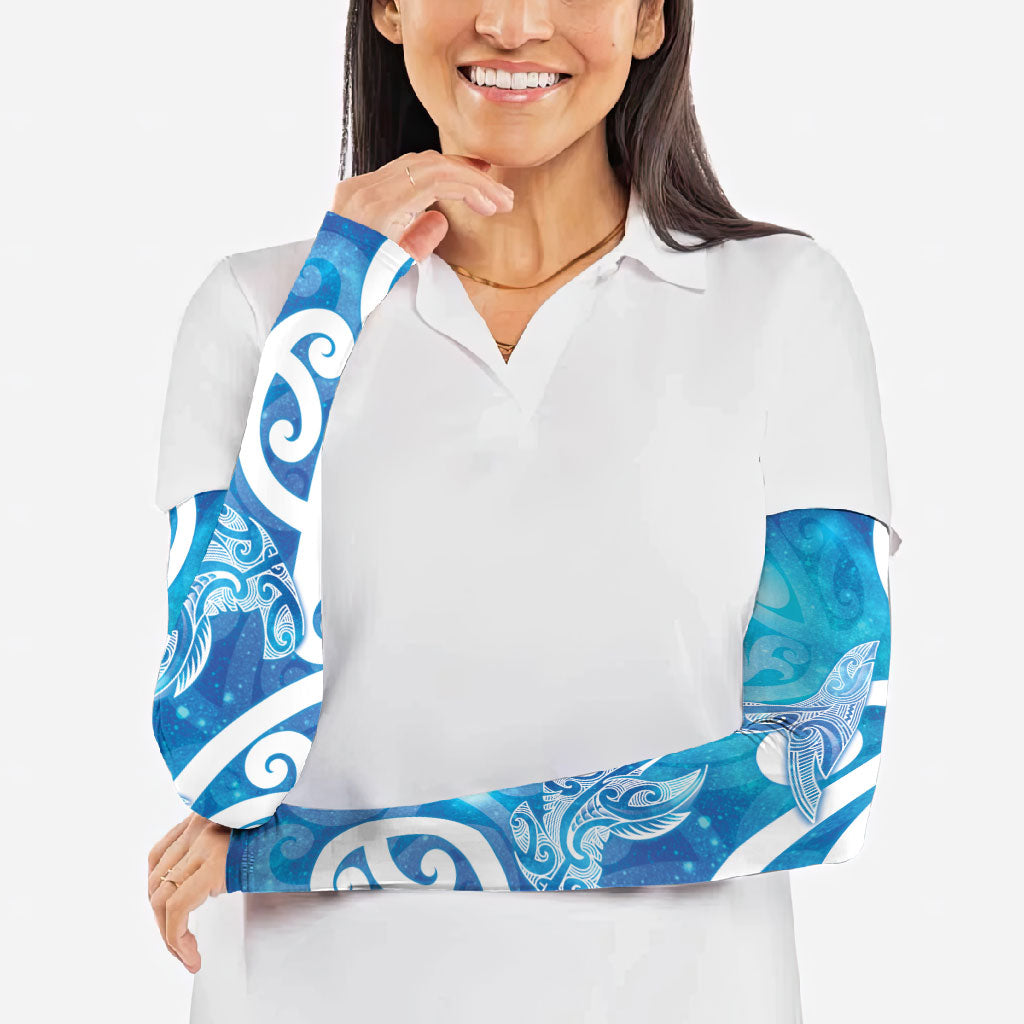 Hammerhead Shark Tattoo New Zealand Arm Sleeves Maori Galaxy Mangopare Pattern LT14 - Polynesian Pride