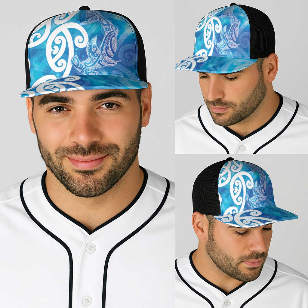 Hammerhead Shark Tattoo New Zealand Baseball Net Cap Maori Galaxy Mangopare Pattern LT14 - Polynesian Pride