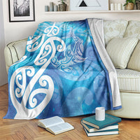 Hammerhead Shark Tattoo New Zealand Blanket Maori Galaxy Mangopare Pattern LT14 Turquoise - Polynesian Pride
