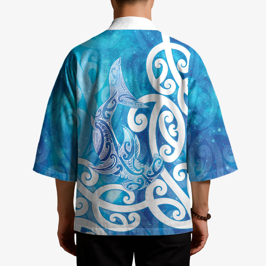 Hammerhead Shark Tattoo New Zealand Kimono Maori Galaxy Mangopare Pattern LT14 - Polynesian Pride