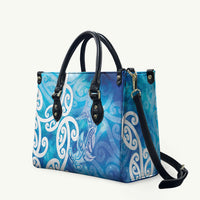 Hammerhead Shark Tattoo New Zealand Leather Bag Maori Galaxy Mangopare Pattern LT14 Turquoise - Polynesian Pride