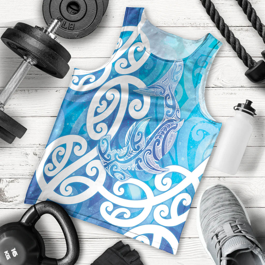 Hammerhead Shark Tattoo New Zealand Men Tank Top Maori Galaxy Mangopare Pattern LT14 - Polynesian Pride