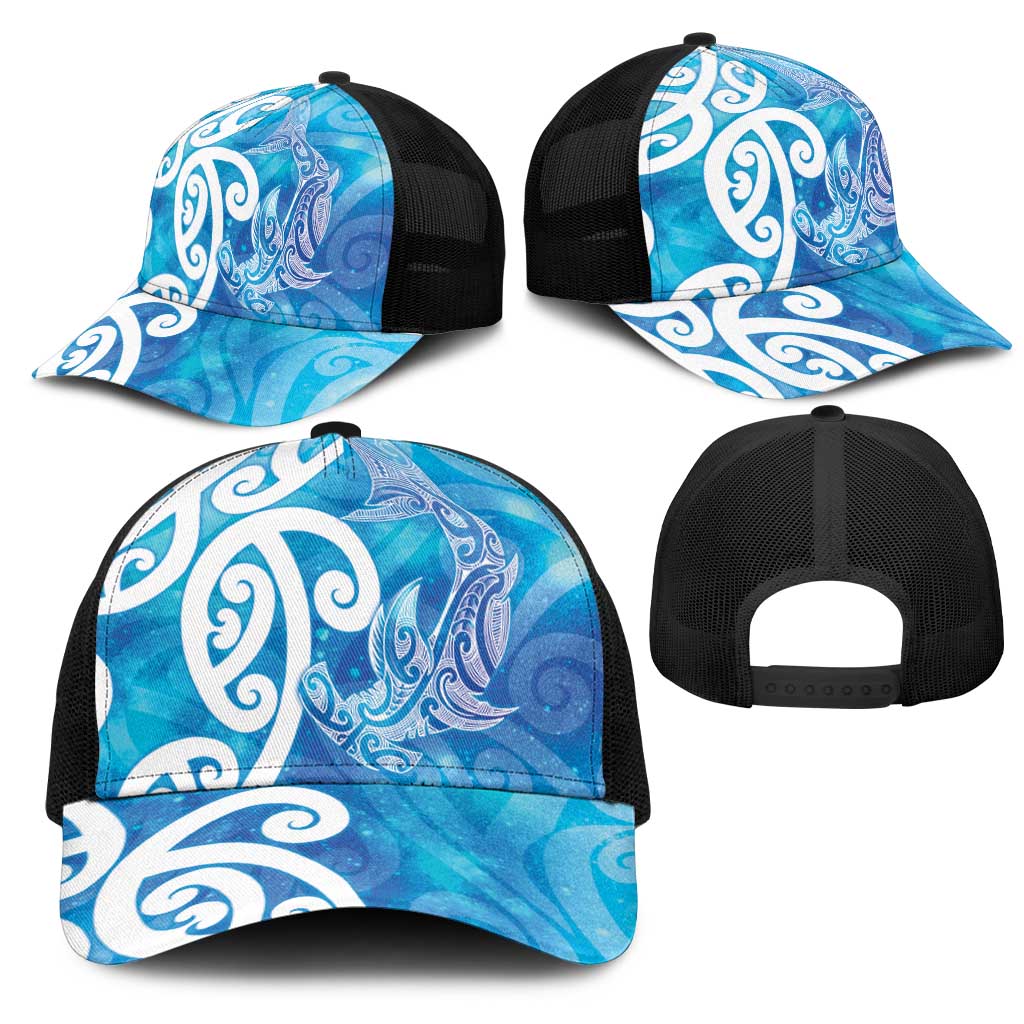 Hammerhead Shark Tattoo New Zealand Mesh Trucker Cap Maori Galaxy Mangopare Pattern LT14 - Polynesian Pride