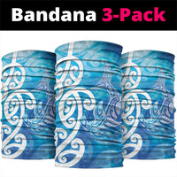 Hammerhead Shark Tattoo New Zealand Neck Gaiter Maori Galaxy Mangopare Pattern LT14 package One Size: 25*50cm Turquoise - Polynesian Pride