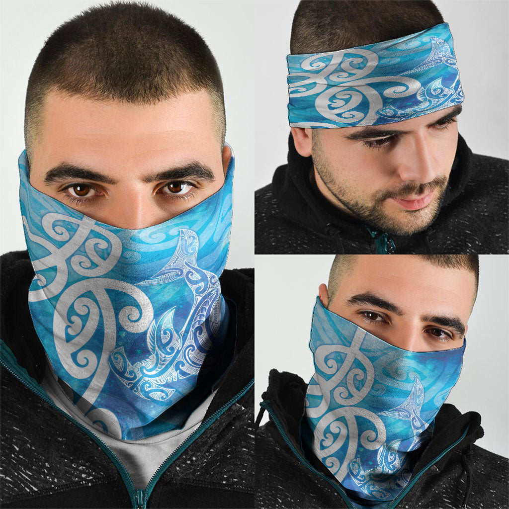 Hammerhead Shark Tattoo New Zealand Neck Gaiter Maori Galaxy Mangopare Pattern LT14 - Polynesian Pride