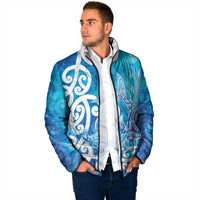 Hammerhead Shark Tattoo New Zealand Padded Jacket Maori Galaxy Mangopare Pattern LT14 - Polynesian Pride