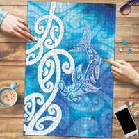 Hammerhead Shark Tattoo New Zealand Puzzle Maori Galaxy Mangopare Pattern LT14 Turquoise - Polynesian Pride