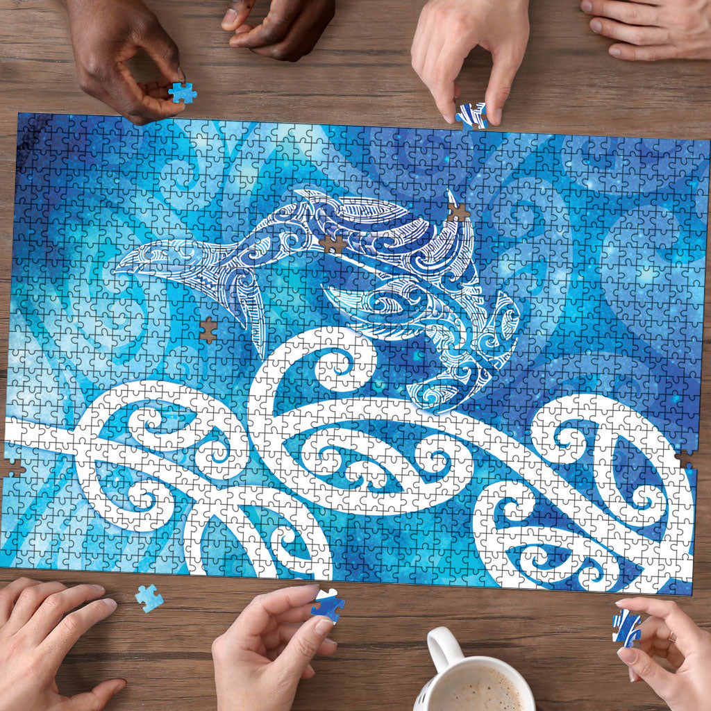 Hammerhead Shark Tattoo New Zealand Puzzle Maori Galaxy Mangopare Pattern LT14 - Polynesian Pride