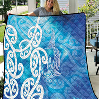 Hammerhead Shark Tattoo New Zealand Quilt Maori Galaxy Mangopare Pattern LT14 Turquoise - Polynesian Pride