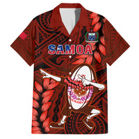 Samoa Rugby Kid Hawaiian Shirt Manu Samoa Ula Fala Dabbing Ball Polynesian Red Version LT14 Kid Red - Polynesian Pride