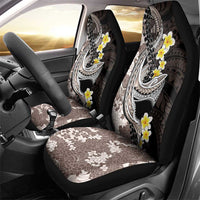 Brown and Black Hawaii Shark Tattoo Car Seat Cover Puakenikeni Lei Plumeria Polynesian Pattern LT14 - Polynesian Pride