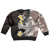 Brown and Black Hawaii Shark Tattoo Kid Ugly Christmas Sweater Puakenikeni Lei Plumeria Polynesian Pattern LT14 - Polynesian Pride
