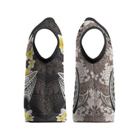 Brown and Black Hawaii Shark Tattoo Christmas Knitted V-Neck Vest Puakenikeni Lei Plumeria Polynesian Pattern LT14 - Polynesian Pride