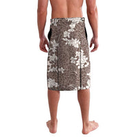 Brown and Black Hawaii Shark Tattoo Lavalava Puakenikeni Lei Plumeria Polynesian Pattern - Polynesian Pride