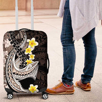Brown and Black Hawaii Shark Tattoo Luggage Cover Puakenikeni Lei Plumeria Polynesian Pattern LT14 Black - Polynesian Pride