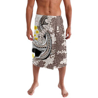 Brown and White Hawaii Shark Tattoo Lavalava Puakenikeni Lei Plumeria Polynesian Pattern - Polynesian Pride
