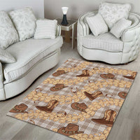 Khaki Palaka Hawaii Cowboy Area Rug Puakenikeni Lei Paniolo Papale Seamless Vibes LT14 - Polynesian Pride
