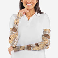 Khaki Palaka Hawaii Cowboy Arm Sleeves Puakenikeni Lei Paniolo Papale Seamless Vibes LT14 - Polynesian Pride