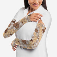 Khaki Palaka Hawaii Cowboy Arm Sleeves Puakenikeni Lei Paniolo Papale Seamless Vibes LT14 - Polynesian Pride