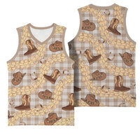 Khaki Palaka Hawaii Cowboy Basketball Jersey Puakenikeni Lei Paniolo Papale Seamless Vibes LT14 - Polynesian Pride