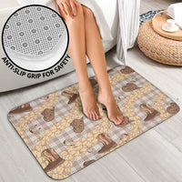 Khaki Palaka Hawaii Cowboy Bathroom Set Puakenikeni Lei Paniolo Papale Seamless Vibes LT14 - Polynesian Pride