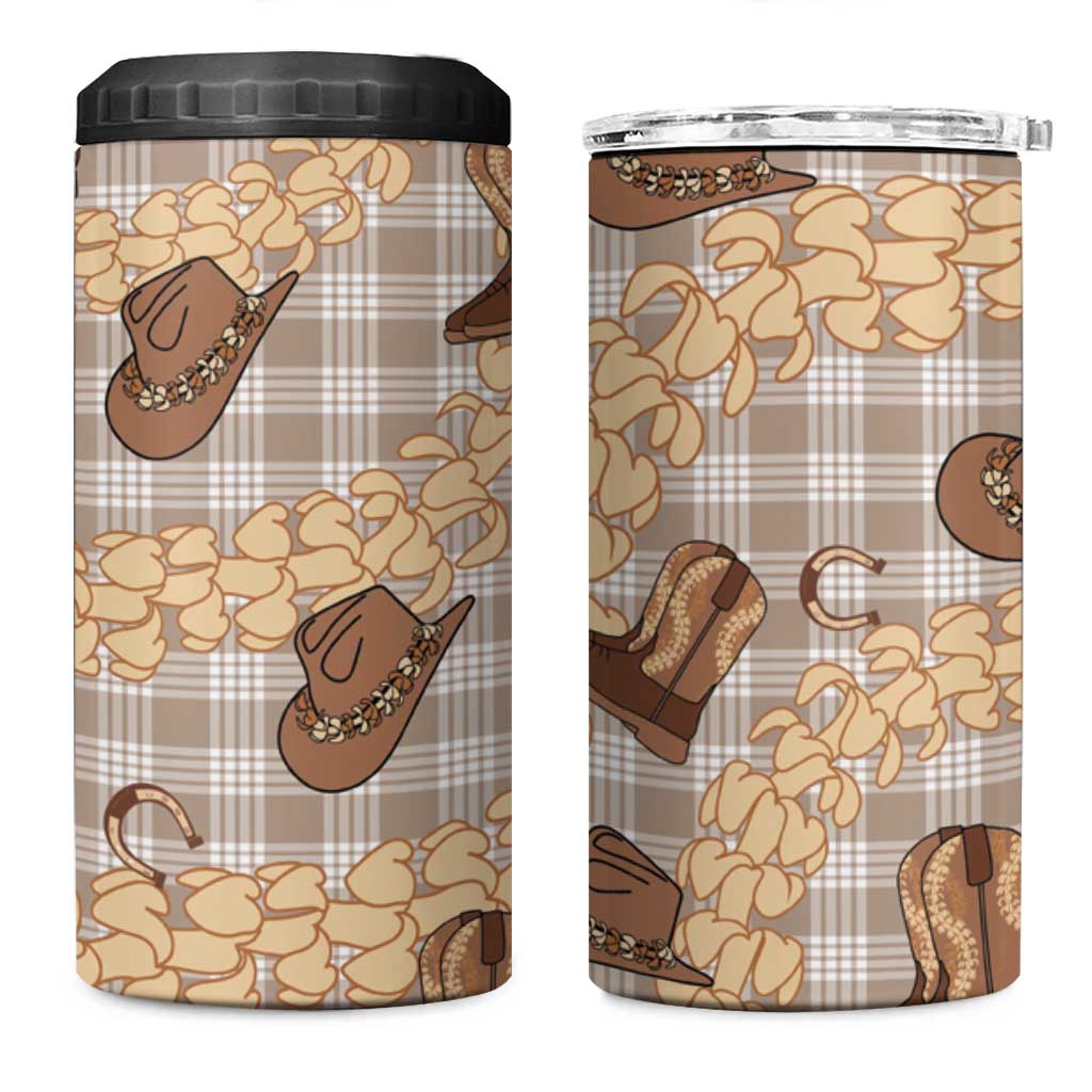Khaki Palaka Hawaii Cowboy 4 in 1 Can Cooler Tumbler Puakenikeni Lei Paniolo Papale Seamless Vibes LT14 One Size: 16 oz Khaki - Polynesian Pride