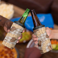 Khaki Palaka Hawaii Cowboy 4 in 1 Can Cooler Tumbler Puakenikeni Lei Paniolo Papale Seamless Vibes LT14 - Polynesian Pride