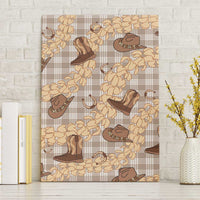 Khaki Palaka Hawaii Cowboy Canvas Wall Art Puakenikeni Lei Paniolo Papale Seamless Vibes LT14 Without Frame Khaki - Polynesian Pride