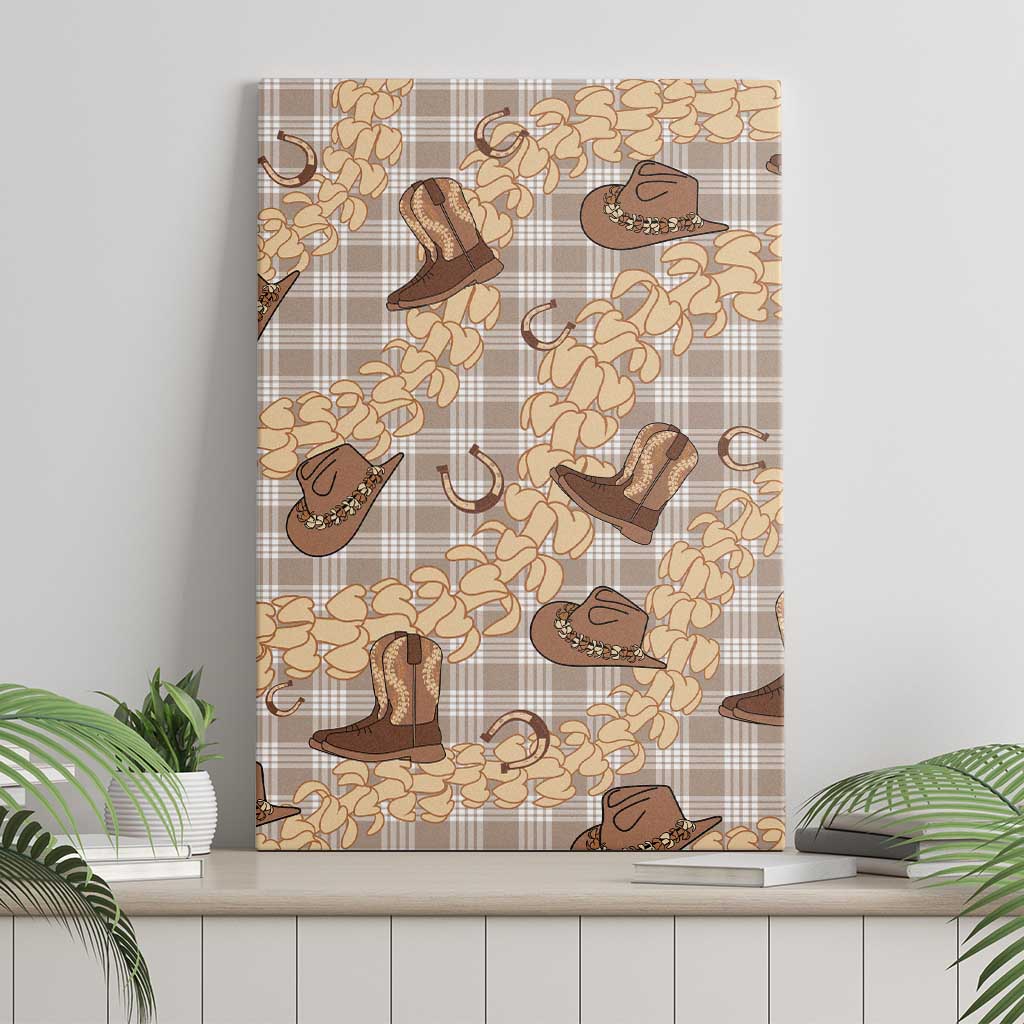 Khaki Palaka Hawaii Cowboy Canvas Wall Art Puakenikeni Lei Paniolo Papale Seamless Vibes LT14 - Polynesian Pride