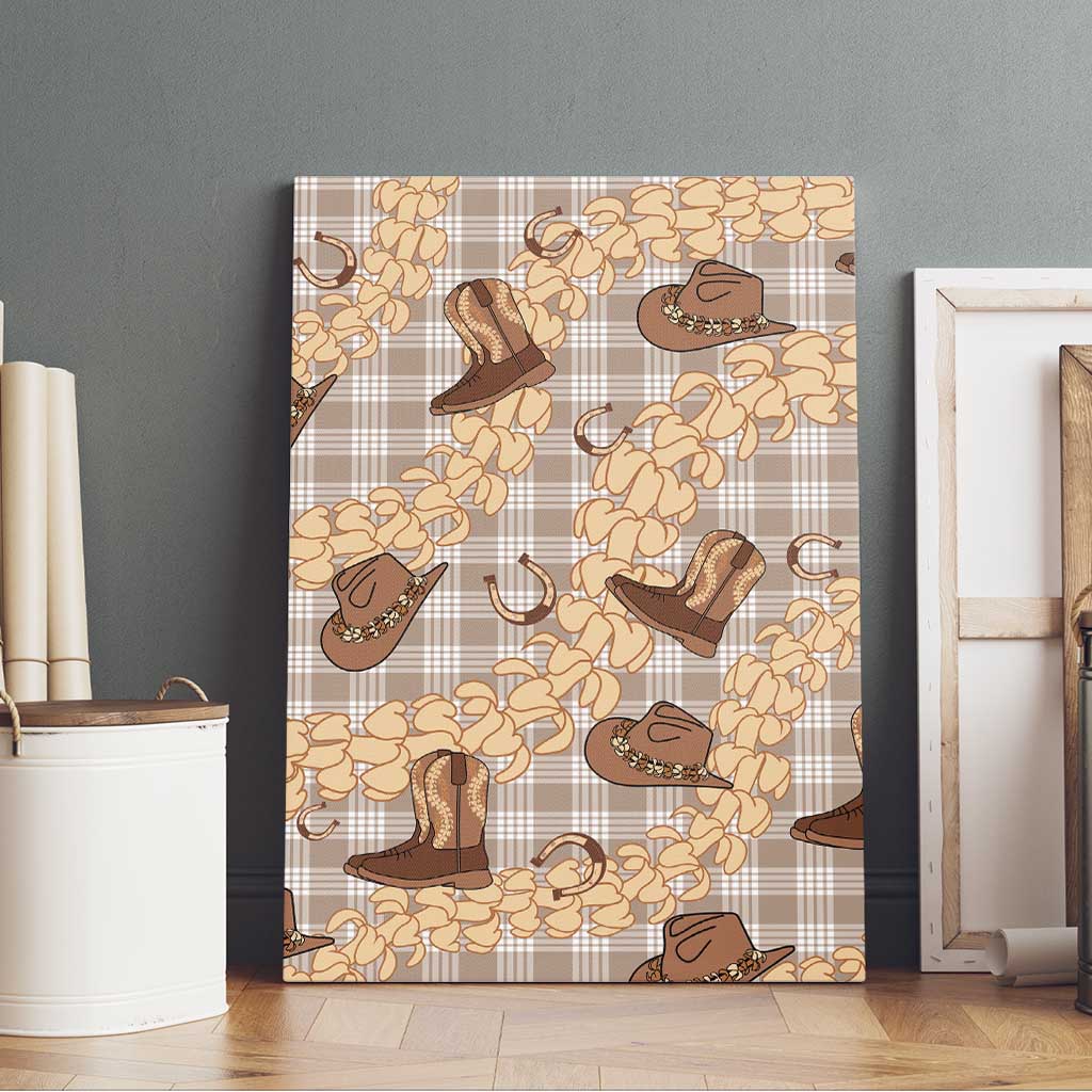 Khaki Palaka Hawaii Cowboy Canvas Wall Art Puakenikeni Lei Paniolo Papale Seamless Vibes LT14 - Polynesian Pride