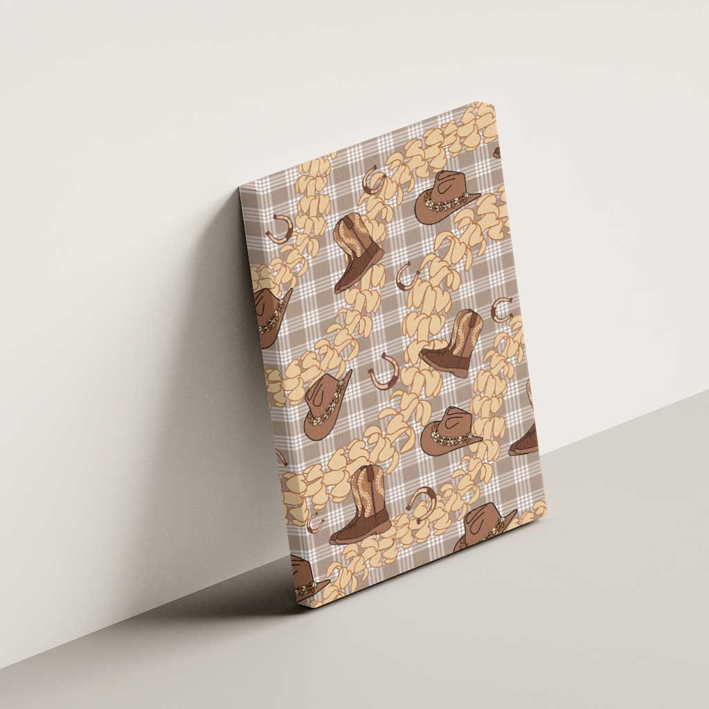 Khaki Palaka Hawaii Cowboy Canvas Wall Art Puakenikeni Lei Paniolo Papale Seamless Vibes LT14 - Polynesian Pride