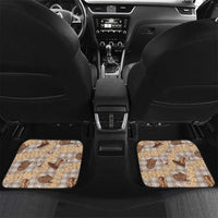 Khaki Palaka Hawaii Cowboy Car Mats Puakenikeni Lei Paniolo Papale Seamless Vibes LT14 Set 2pcs - Back Khaki - Polynesian Pride