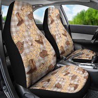 Khaki Palaka Hawaii Cowboy Car Seat Cover Puakenikeni Lei Paniolo Papale Seamless Vibes LT14 - Polynesian Pride