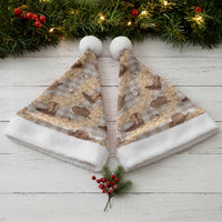 Khaki Palaka Hawaii Cowboy Christmas Santa Hat Puakenikeni Lei Paniolo Papale Seamless Vibes LT14 - Polynesian Pride