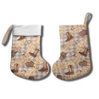 Khaki Palaka Hawaii Cowboy Christmas Stocking Puakenikeni Lei Paniolo Papale Seamless Vibes LT14 - Polynesian Pride
