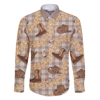 Khaki Palaka Hawaii Cowboy Family Matching Short Sleeve Bodycon Dress and Hawaiian Shirt Puakenikeni Lei Paniolo Papale Seamless Vibes LT14 Dad's Shirt - Long Sleeve Khaki - Polynesian Pride