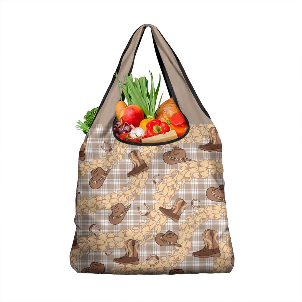 Khaki Palaka Hawaii Cowboy Grocery Bag Puakenikeni Lei Paniolo Papale Seamless Vibes LT14 1-pack One Size Khaki - Polynesian Pride