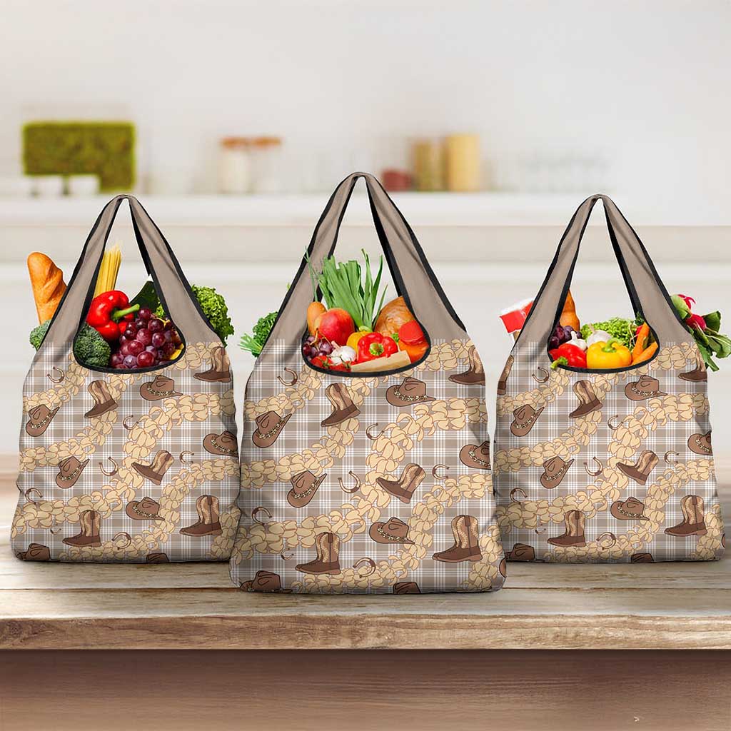 Khaki Palaka Hawaii Cowboy Grocery Bag Puakenikeni Lei Paniolo Papale Seamless Vibes LT14 3-pack One Size Khaki - Polynesian Pride