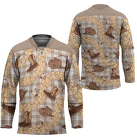Khaki Palaka Hawaii Cowboy Hockey Jersey Puakenikeni Lei Paniolo Papale Seamless Vibes LT14 - Polynesian Pride