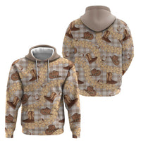Khaki Palaka Hawaii Cowboy Hoodie Puakenikeni Lei Paniolo Papale Seamless Vibes LT14 - Polynesian Pride