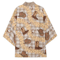 Khaki Palaka Hawaii Cowboy Kimono Puakenikeni Lei Paniolo Papale Seamless Vibes LT14 - Polynesian Pride