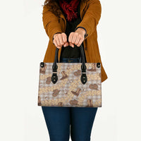 Khaki Palaka Hawaii Cowboy Leather Bag Puakenikeni Lei Paniolo Papale Seamless Vibes LT14 - Polynesian Pride