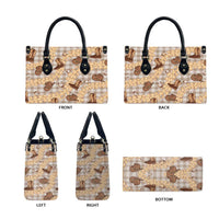 Khaki Palaka Hawaii Cowboy Leather Bag Puakenikeni Lei Paniolo Papale Seamless Vibes LT14 - Polynesian Pride