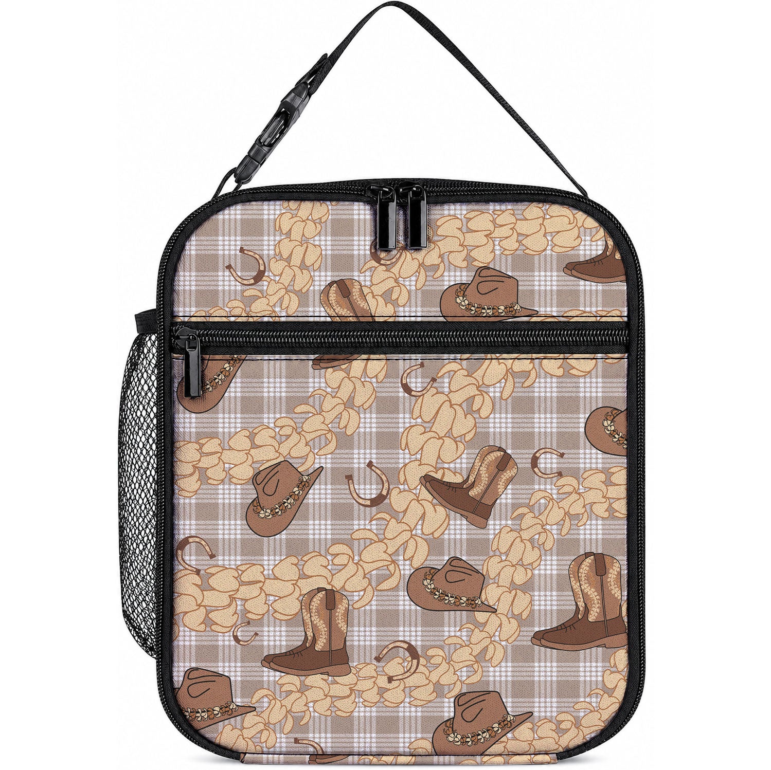 Khaki Palaka Hawaii Cowboy Lunch Bag Puakenikeni Lei Paniolo Papale Seamless Vibes